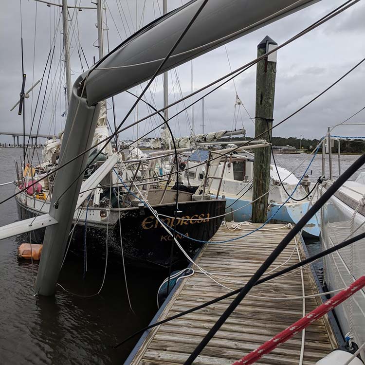 Dismasted Sailboat